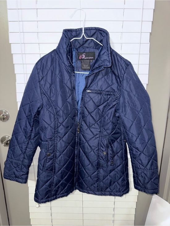 I5 apparel Jackets & Blazers - Women's Quilted Navy Bomber Jacket